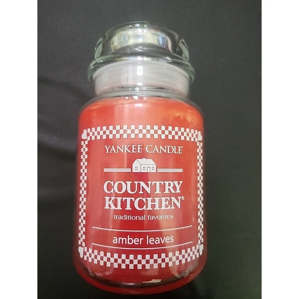 New Rare Retired Yankee Candle Country Kitchen Amber Leaves‎ 22 Oz Single Wick
